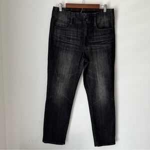 White House Black Market The Slim Ankle Paperbag Jean Black MISSING BELT SZ 12
